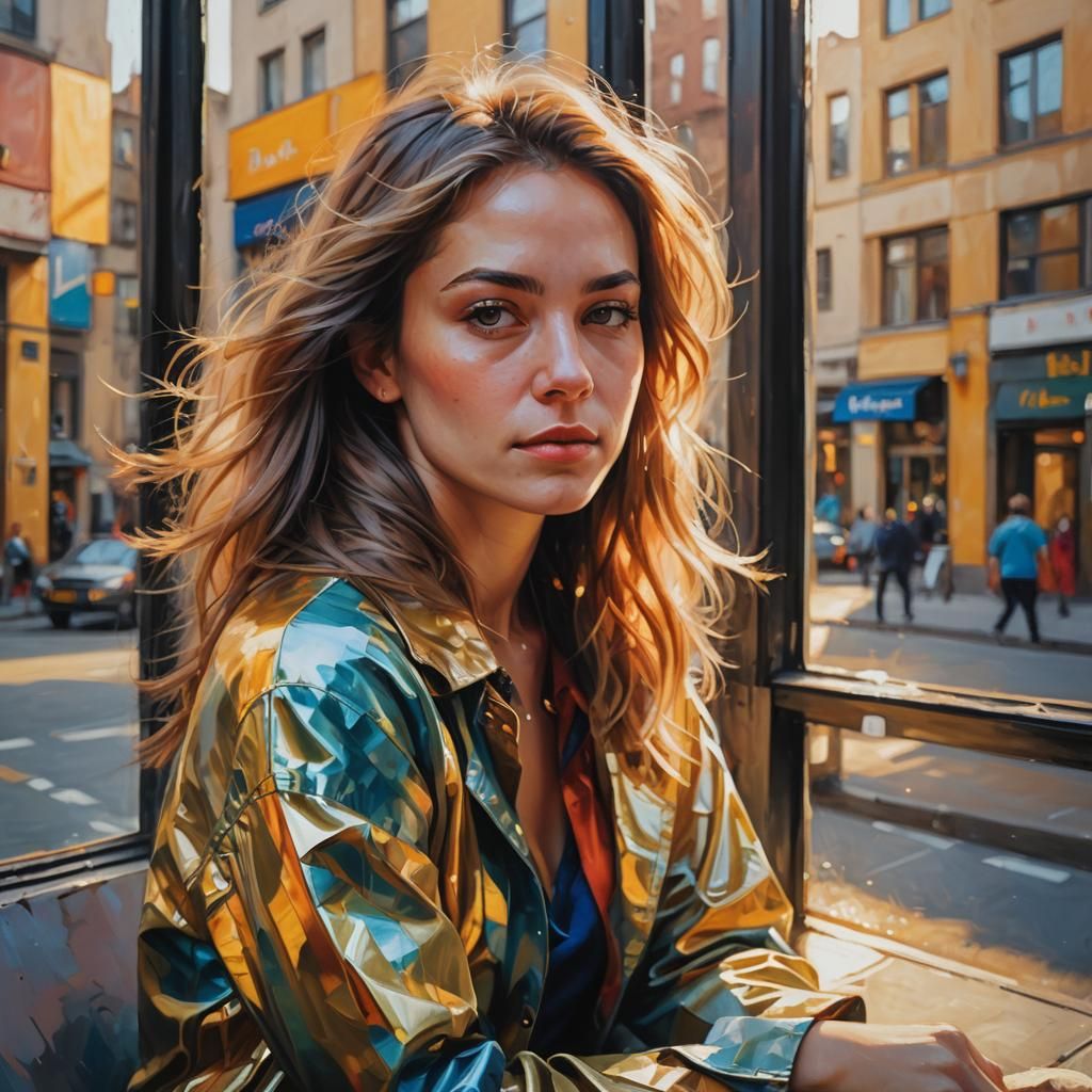 Monday Girl: Vibrant Portrait in Oil Painting Style