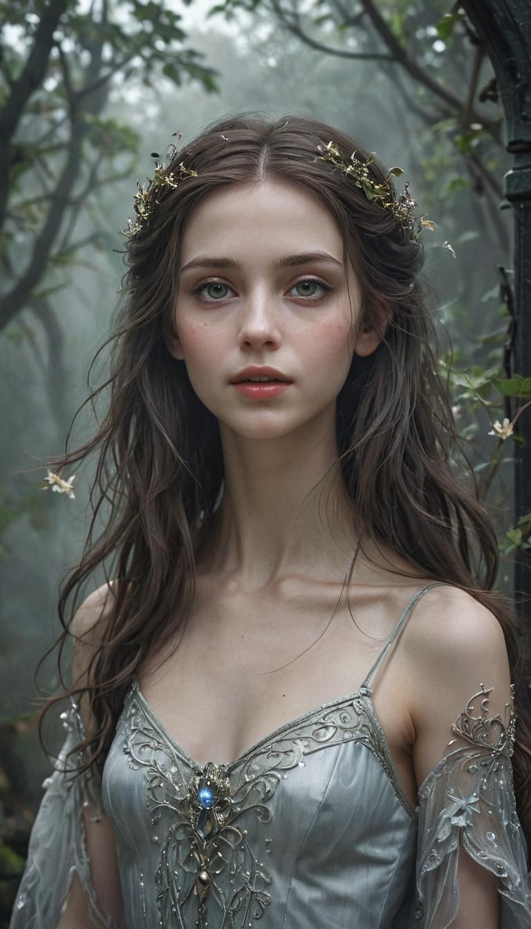 Fantasy Realism Portrait with Art Nouveau Flair