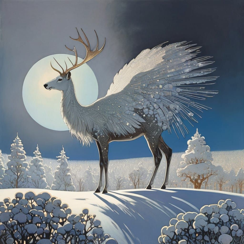 Whimsical Winter Wonderland: Mystical Creatures in a Finnish...