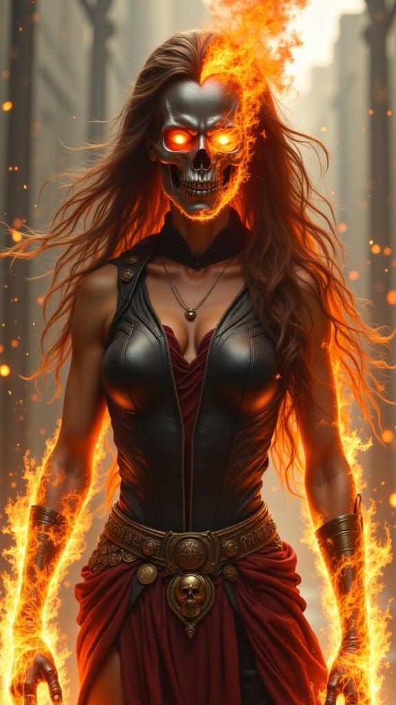 X-23 as Fiery Skull Warrior with Adamantium Claws