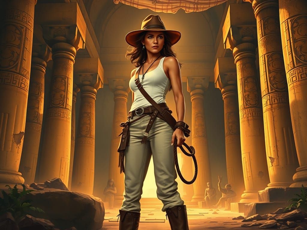 Daring Adventurer Marion Ravenwood in Ancient Egyptian Templ...