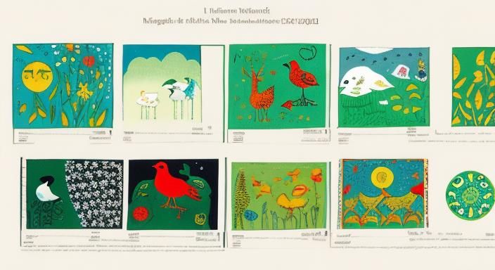 Symbolic Stamps Featuring Forest Creatures and Angels