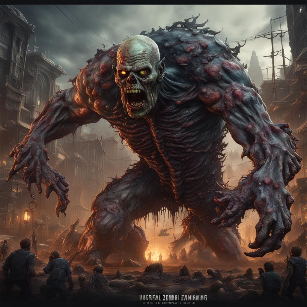 Colossal Zombie in Detailed Matte Painting