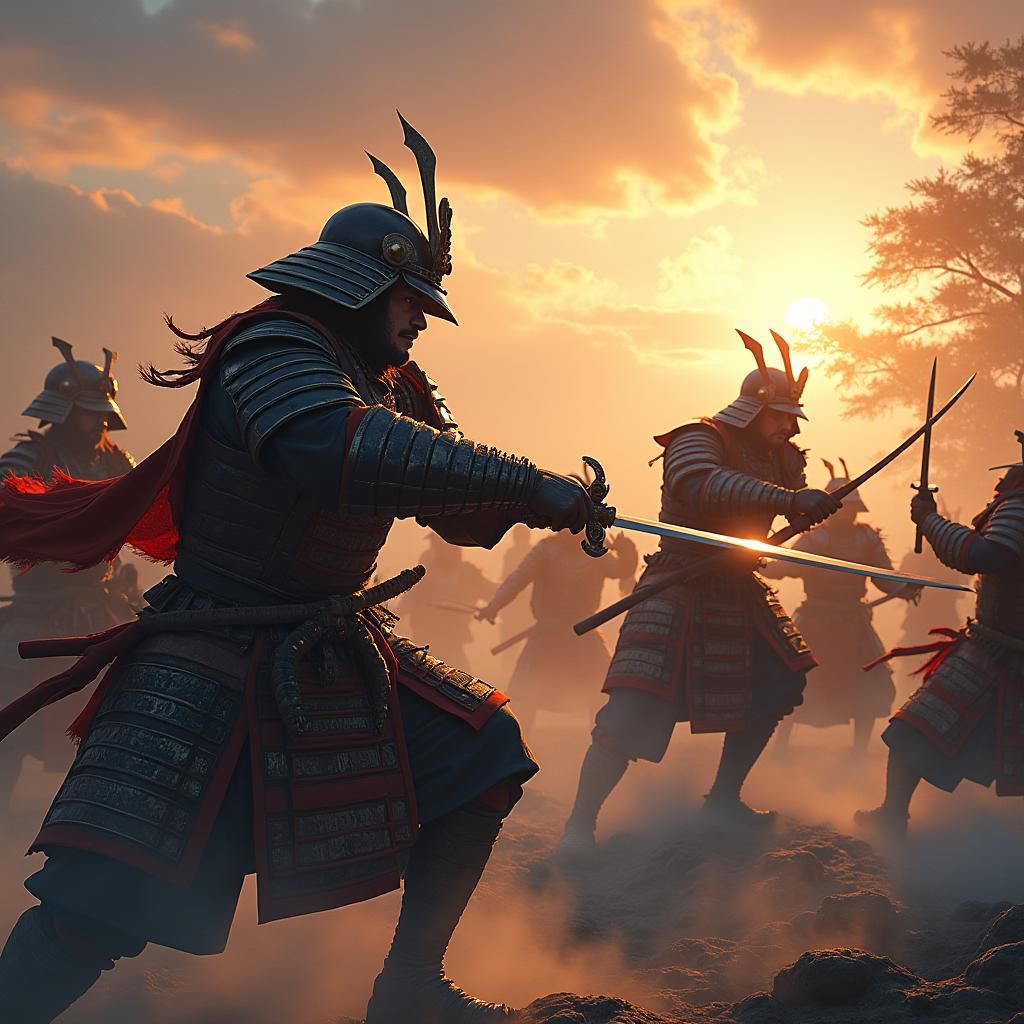 Samurai Warriors Clash in Anime-Inspired Battle