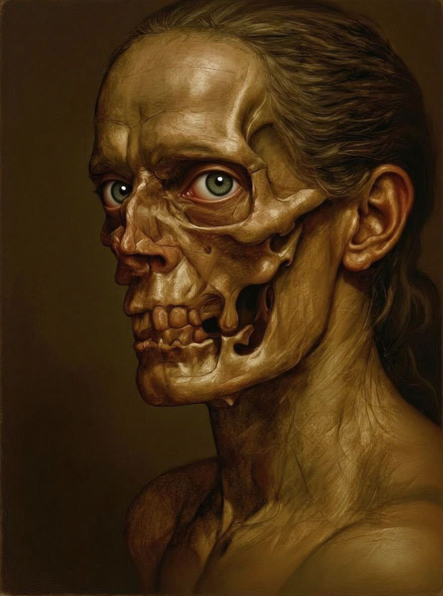 Renaissance Portrait Study with Anatomical Detail