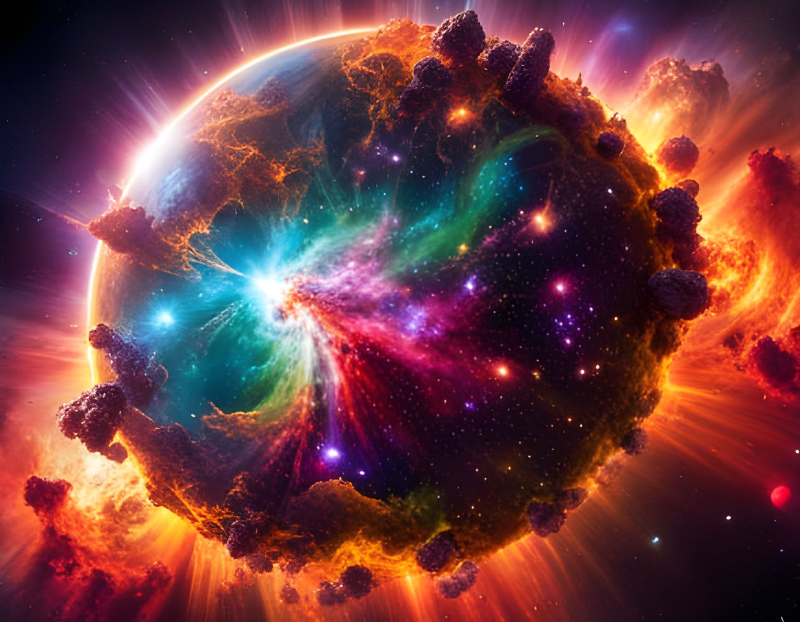 Cosmic Explosion of Nebula and Galaxies in HDR