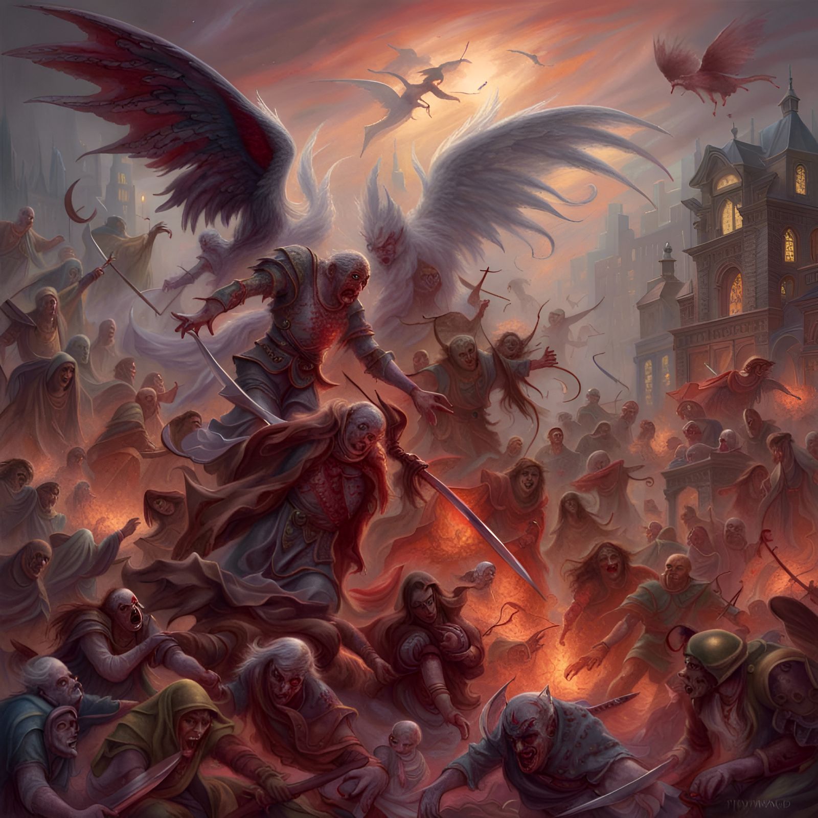 Demons and Angels War with Zombies