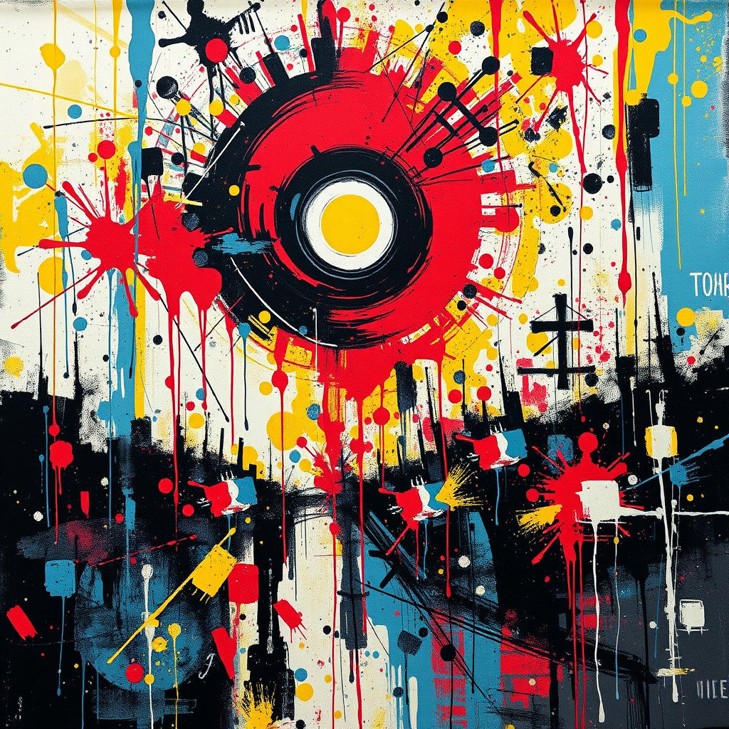 Abstract Graffiti Street Art in Expressionist Style