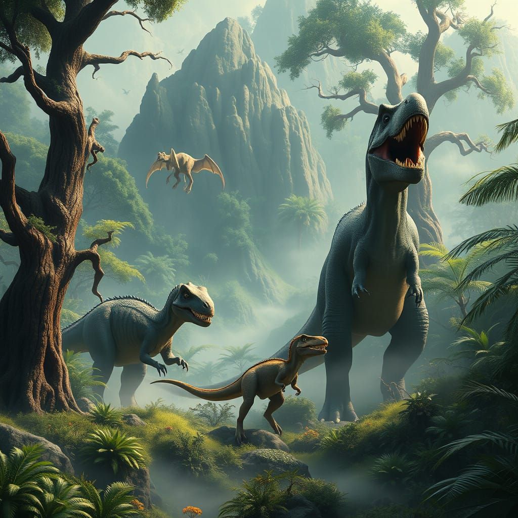 Majestic Dinosaurs Roam a Lush Jurassic World in Cyberpunk-I...