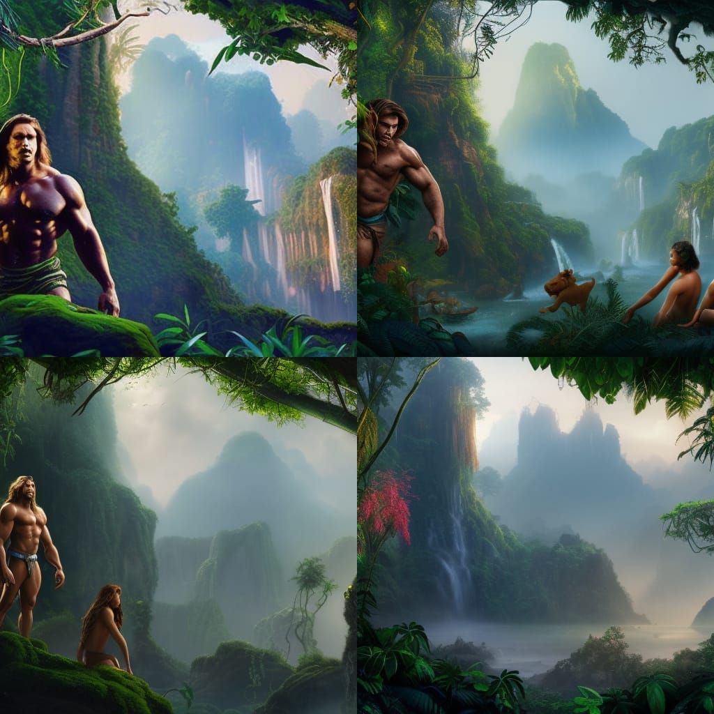 Tarzan in the Jungle: Detailed Matte Painting