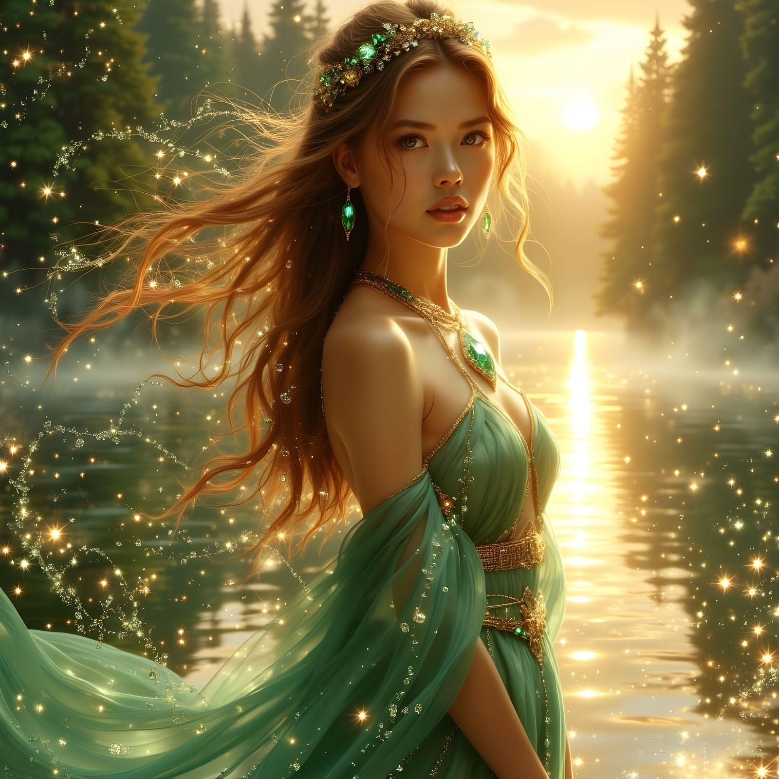 Norse Goddess in Sunset Glow