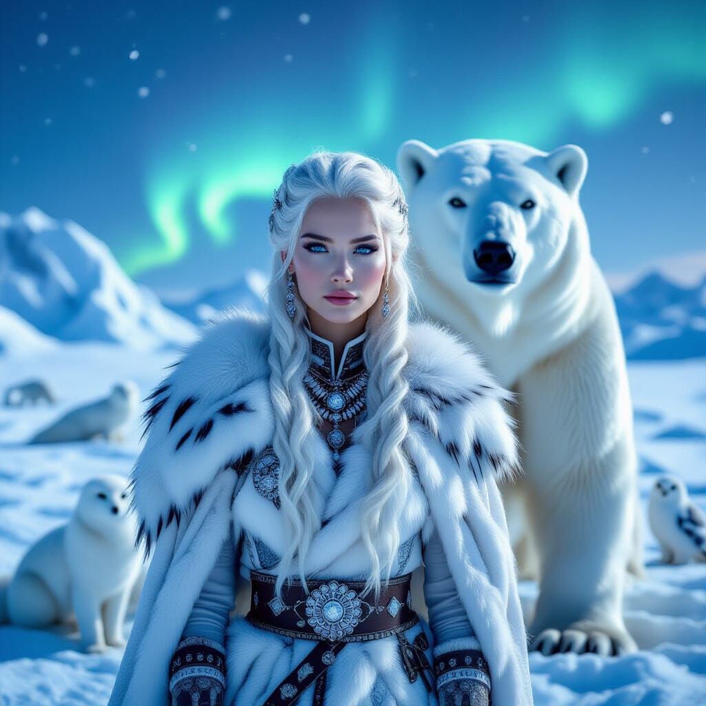 Arctic Queen in Frozen Wilderness with Polar Court