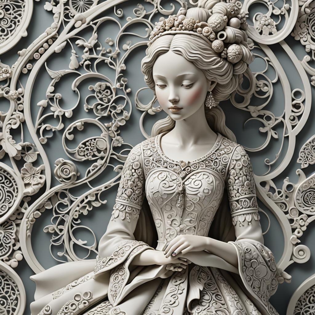 Zentangle Lladro Figurine Art