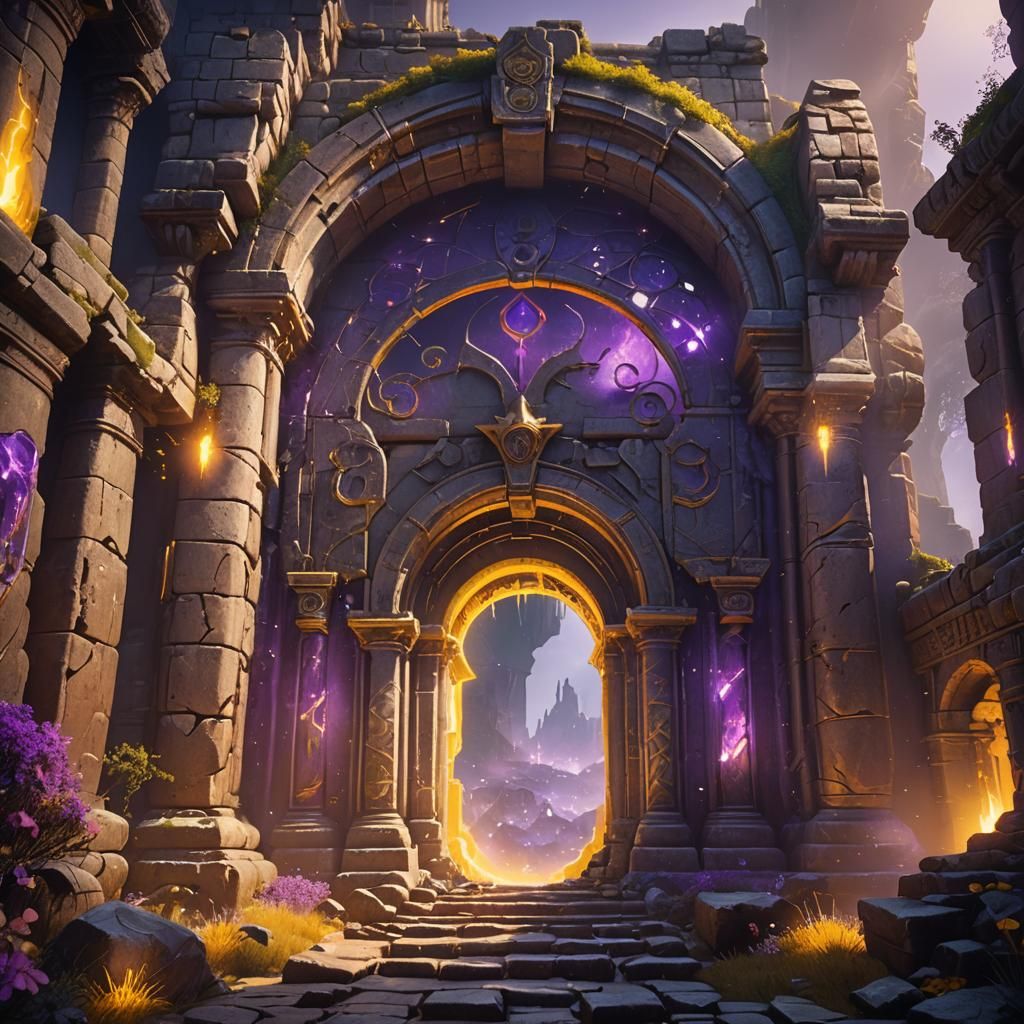 Ethereal Portal in Ancient Ruins Concept Art