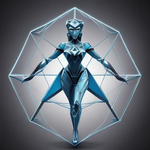 Geometric Lady: A Tesseract Girl Hybrid