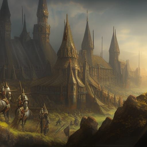 Detailed Medieval Army Matte Painting