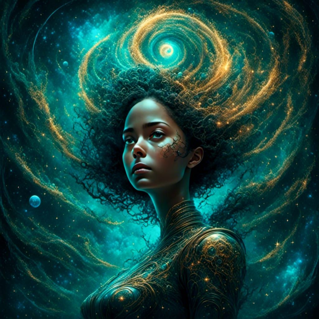 Psychedelic Portrait with Intricate Details