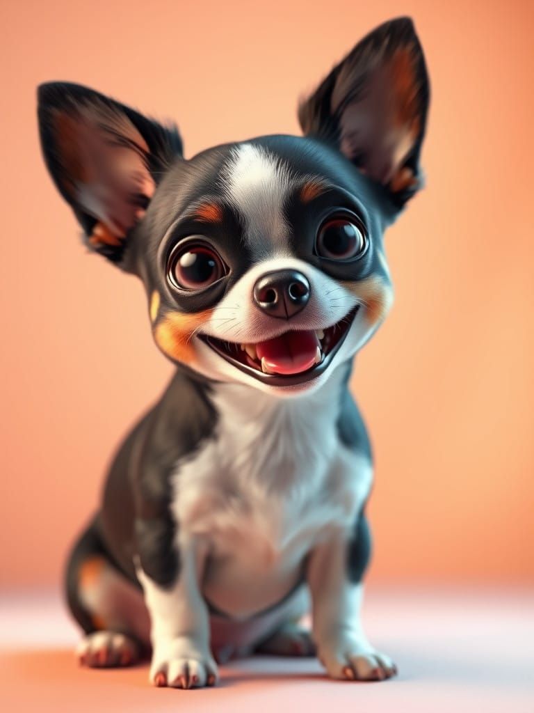 Vibrant Chihuahua in Whimsical Pixar-Inspired Style