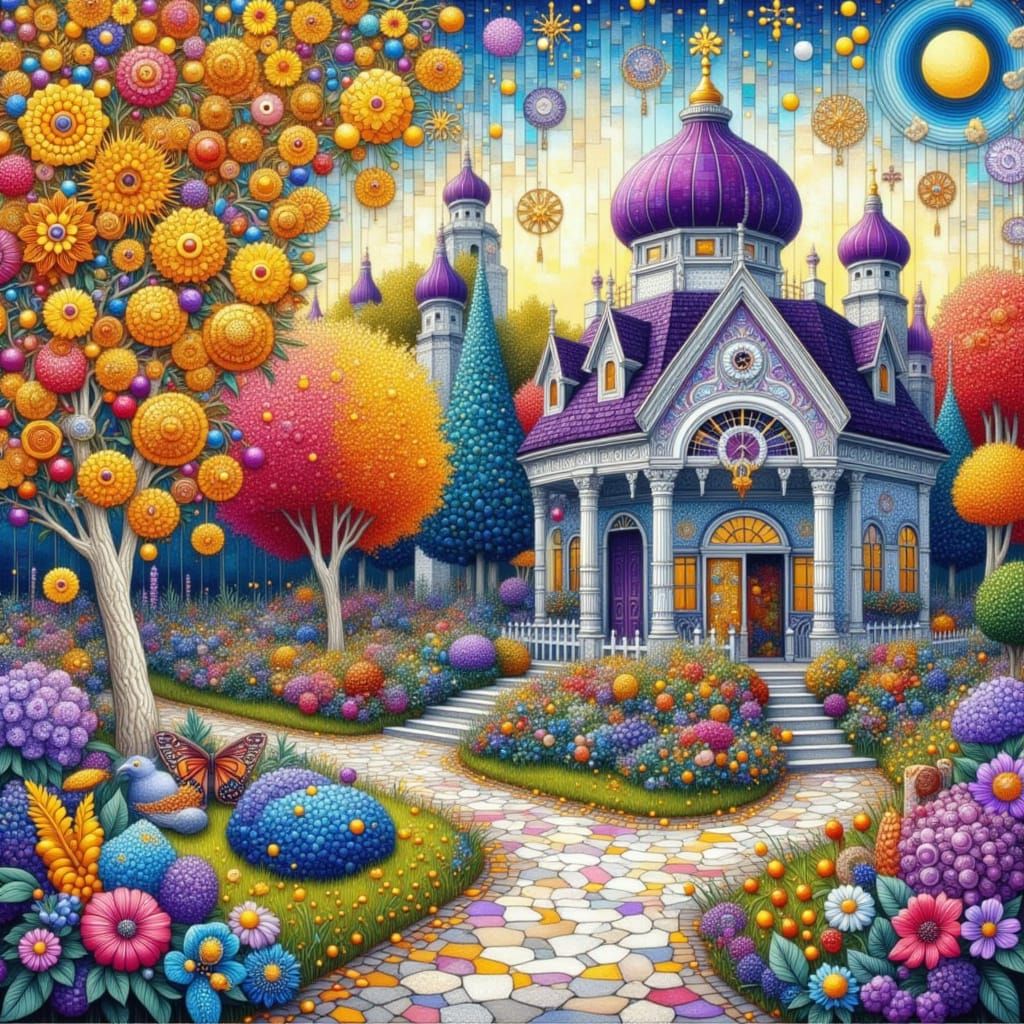 Vibrant Amusement Park in Whimsical Aquarelle Style