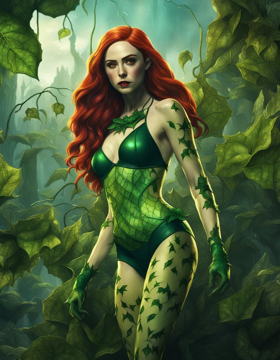 Karen Gillan as Poison Ivy: Detailed Matte Painting