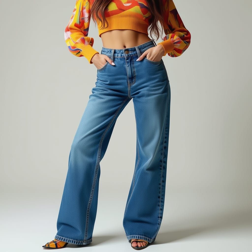 Woman Modeling Jeans in Fashion Photography Style
