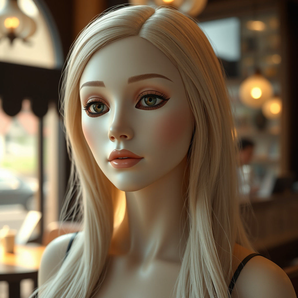 Realistic Female Mask Torso in Art Nouveau Style