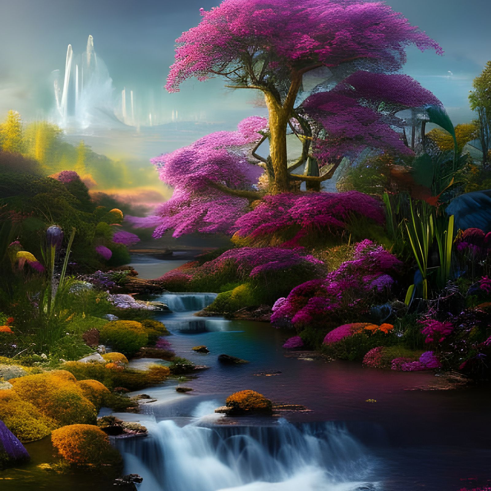 Hyper-Realistic Collage with 3D Liquid Details