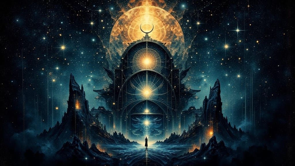 Kabbalistic Tree of Life in Visionary Art Style