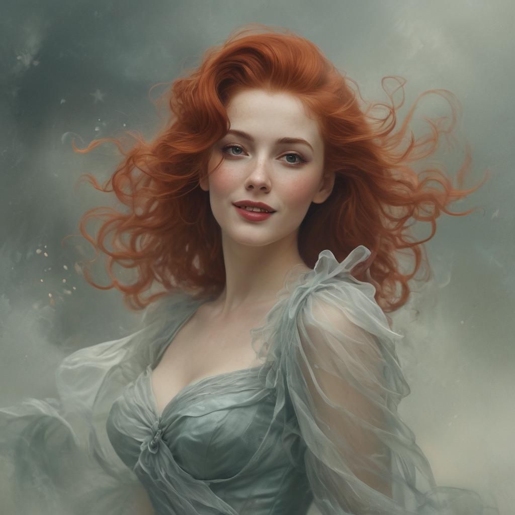 Glamorous Ghost Portrait in Gothic Romance Style