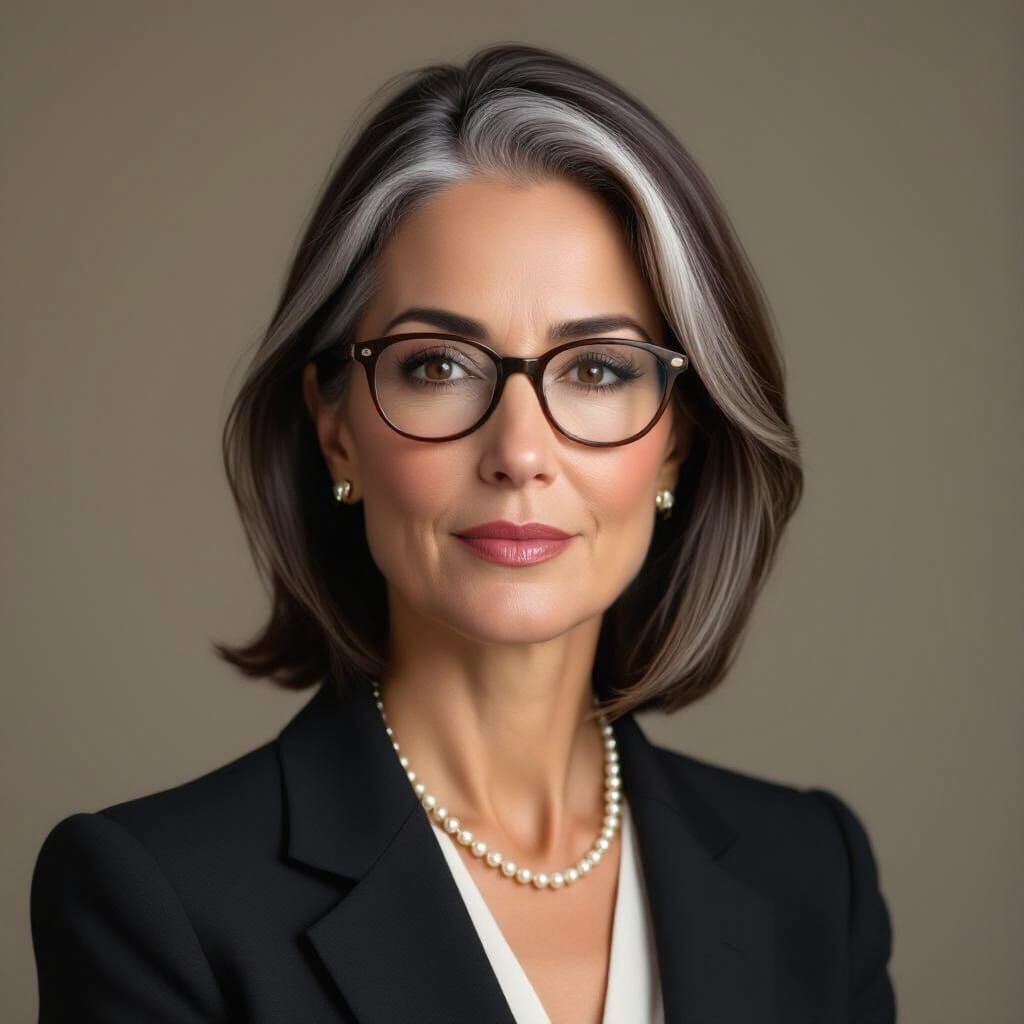 Photorealistic Portrait of a Determined 58-Year-Old Woman