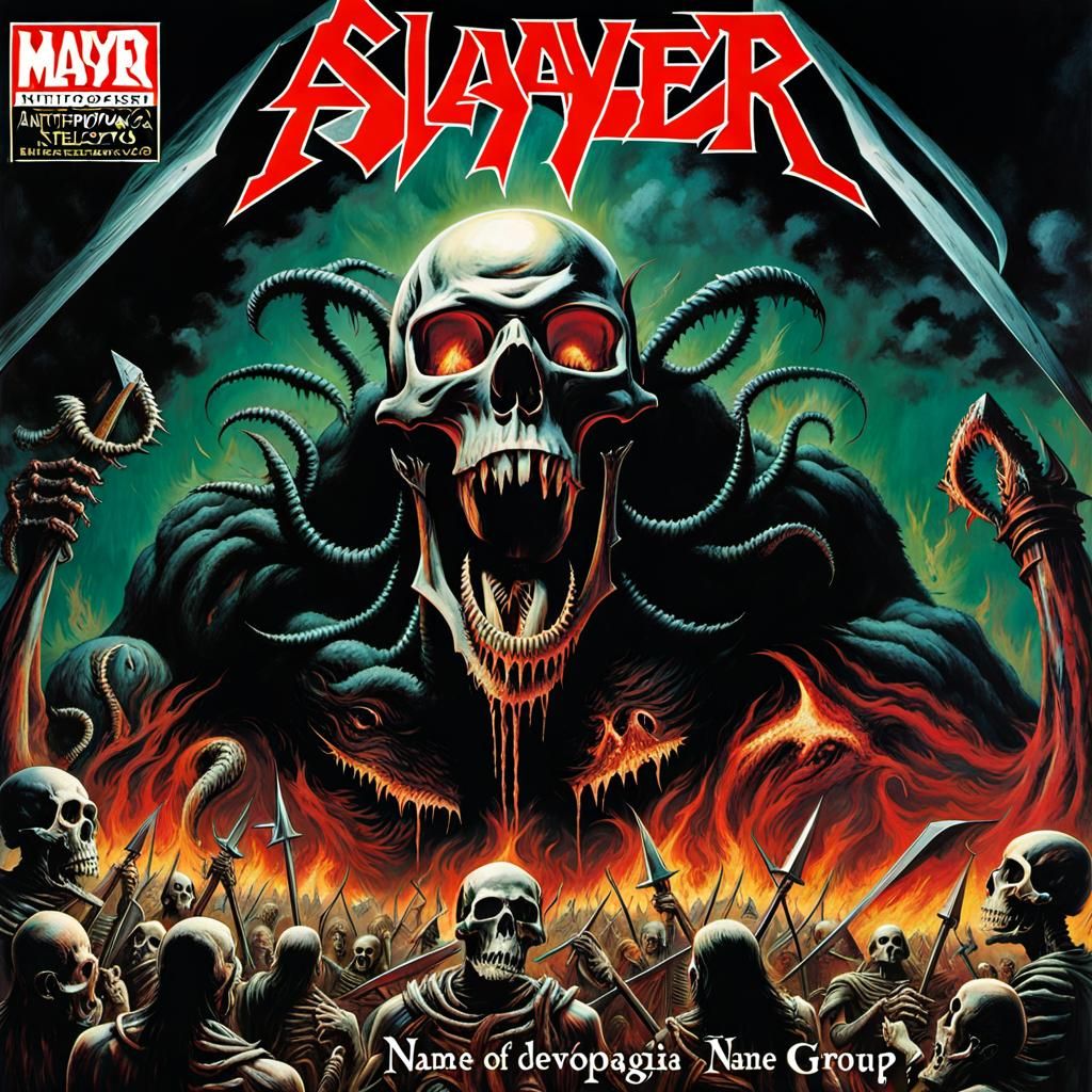 Slayer Album Cover: Colossus Devouring Skeletons