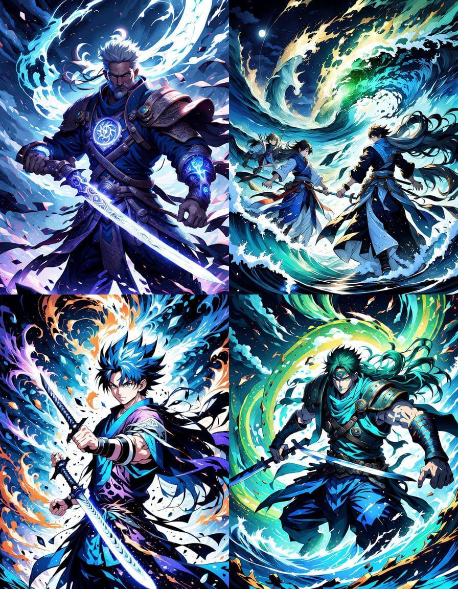 Twin Ocean Soul Blade Anime Style