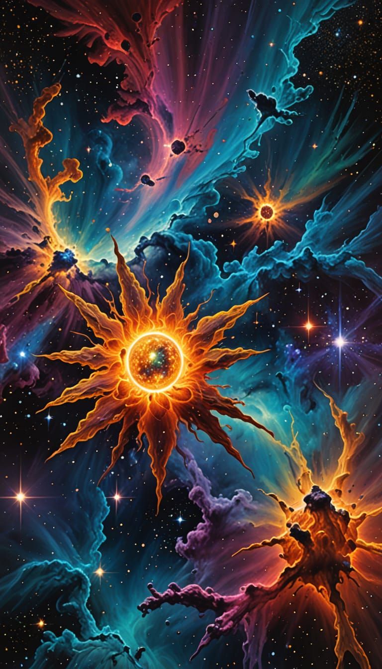 Vibrant Cosmic Nebula in Photorealistic Style