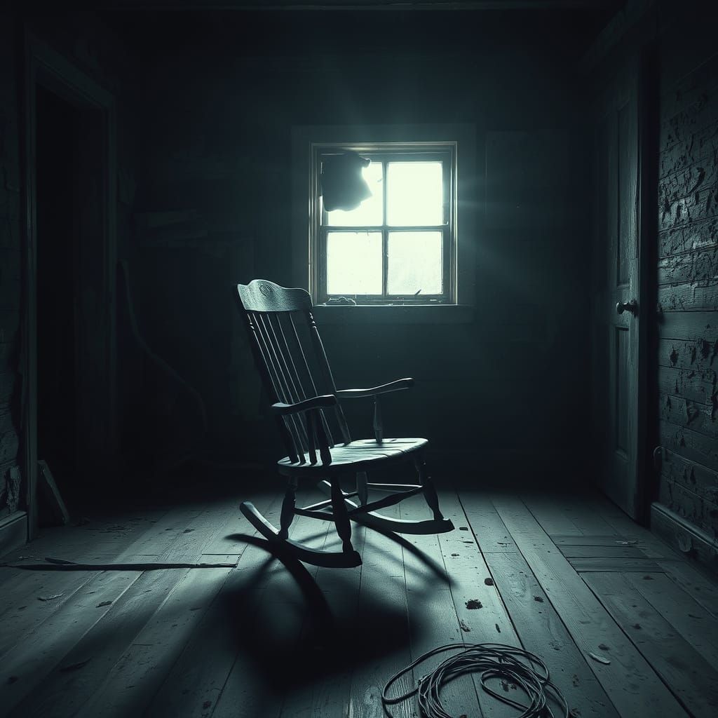 Eerie Rocking Chair in Abandoned Cabin
