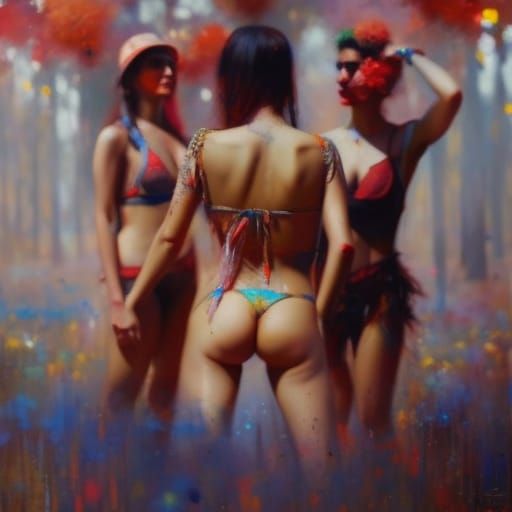 Textured Speedpaint of a Human Figure, Fine Art