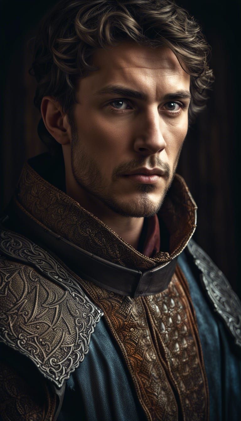 Hyperrealistic Medieval Man Portrait