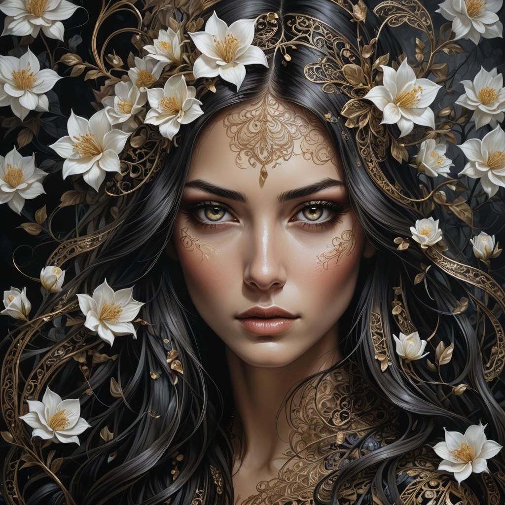 Airbrushed Portrait of a Beautiful Woman