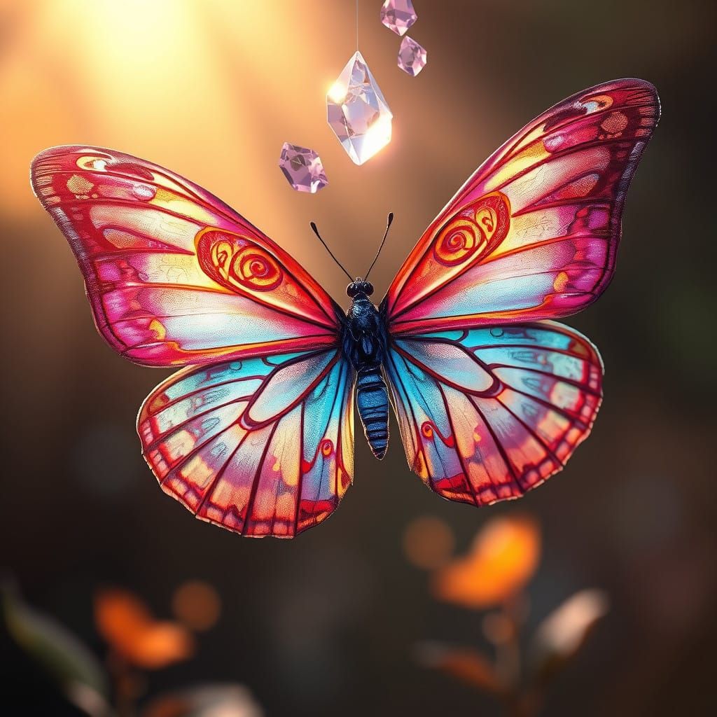 Whispers of Wonder: A Kaleidoscopic Butterfly