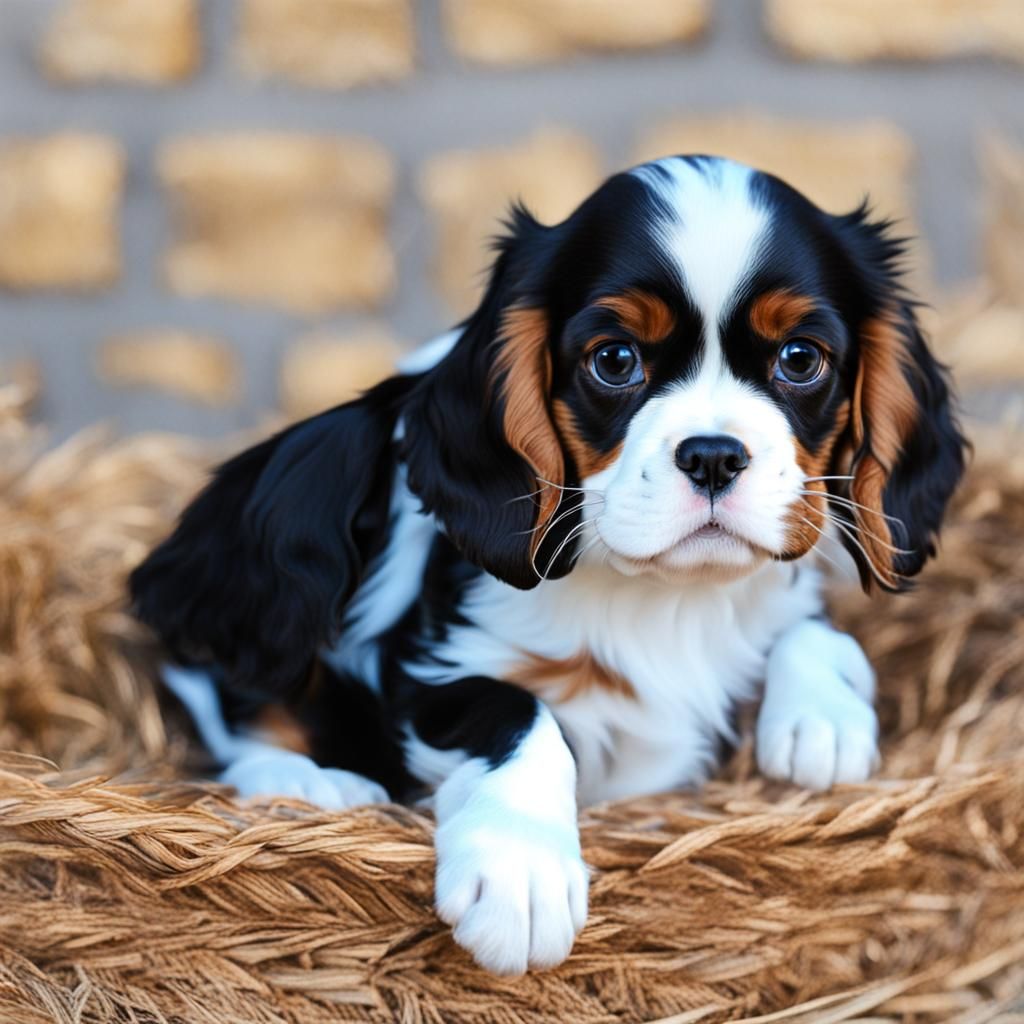 Tri-Color Cavalier King Charles Spaniel Puppy