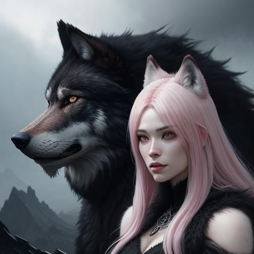 Girl and Wolf: Dramatic Digital Matte Painting