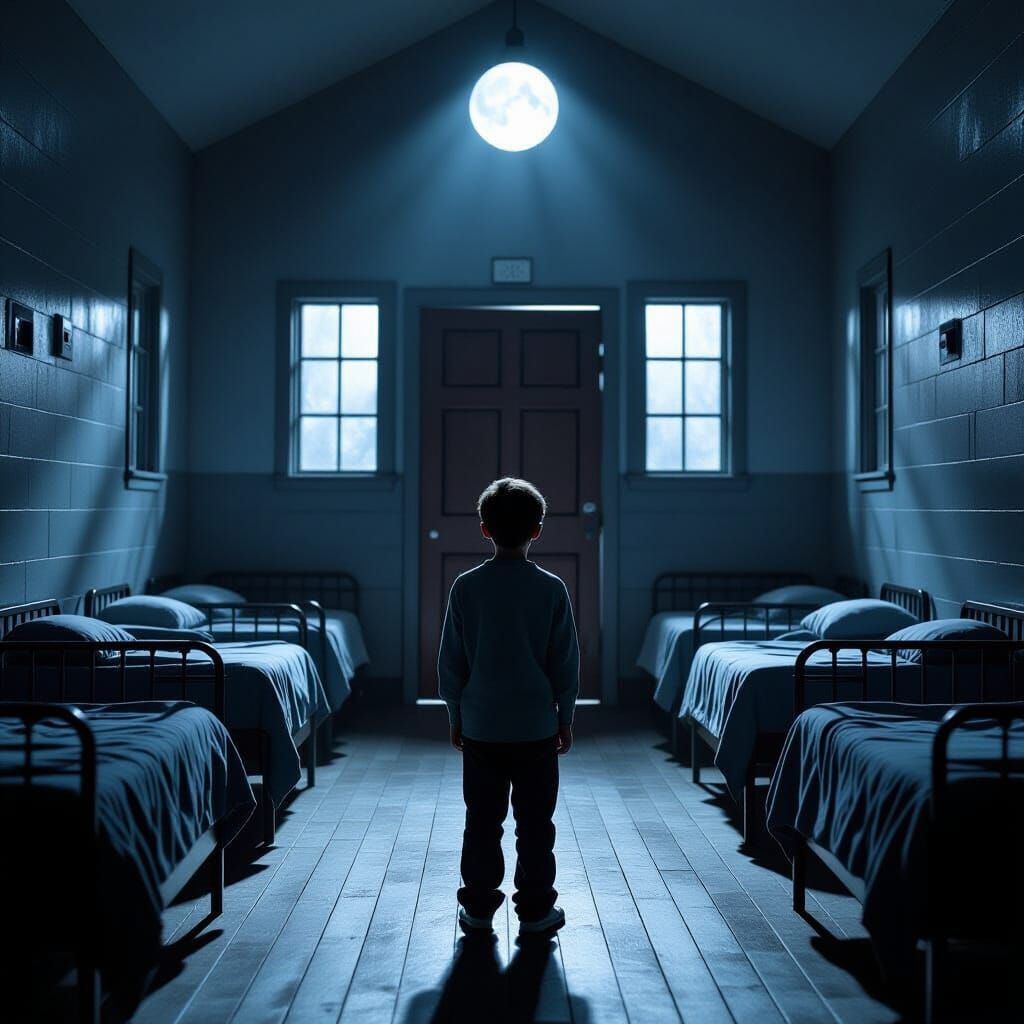 Scared Lad's First Night in Reform School Dorm