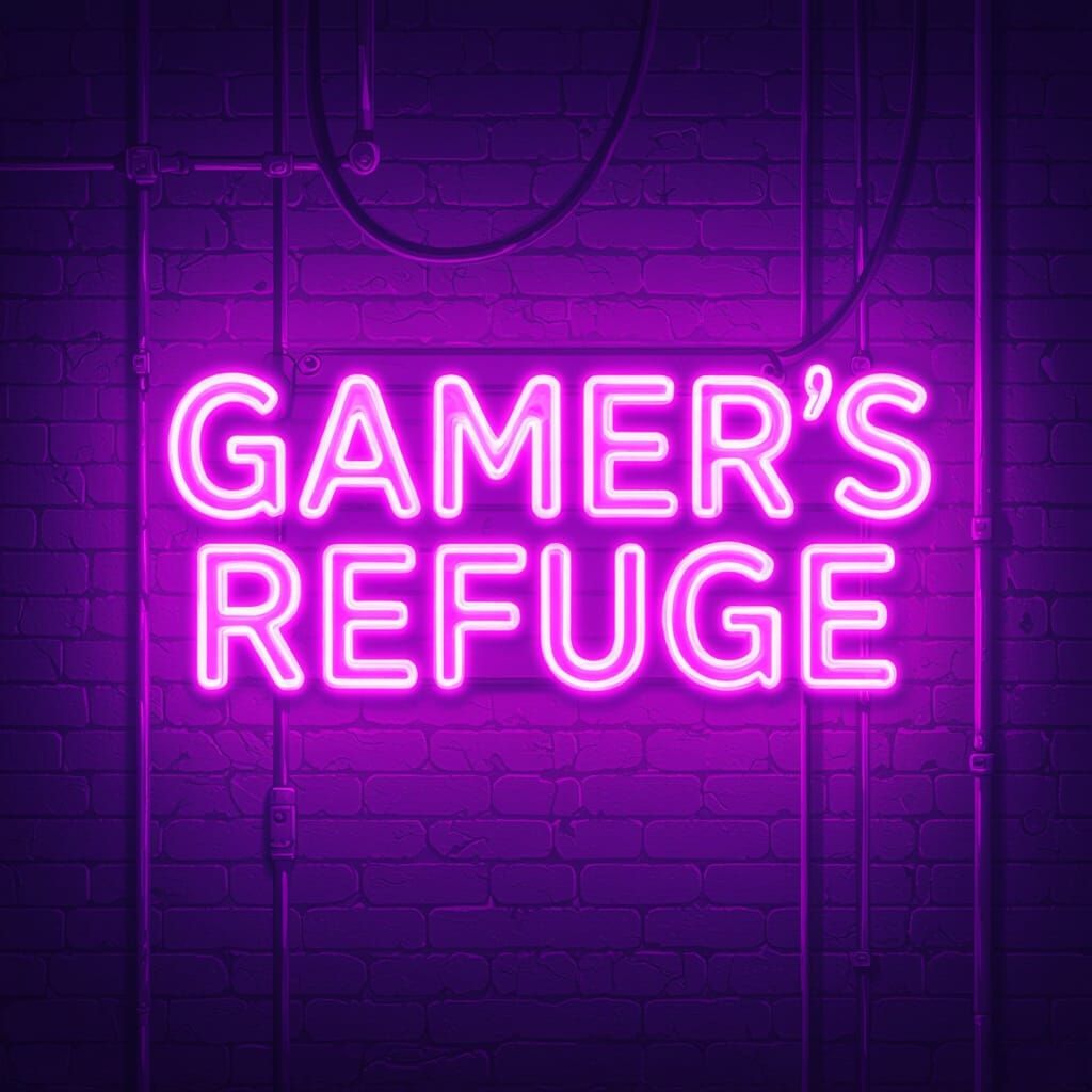 Gamer's Refuge Neon Sign in Cyberpunk Style