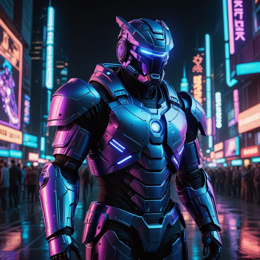 Cybernetic Marcus Aurelius in Roman-Style Exoskeleton Armor