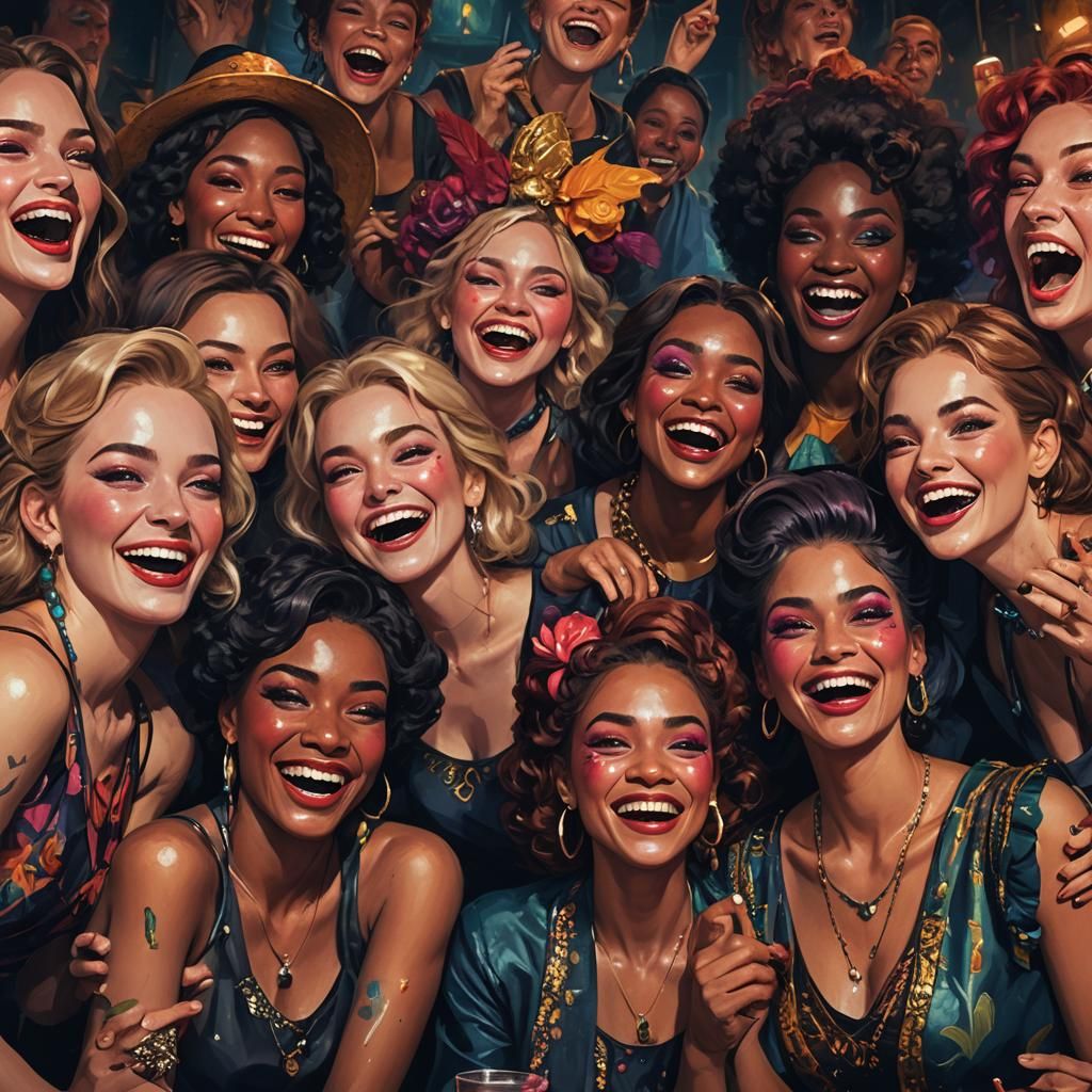 Laughing Club Makeup: Vibrant Oil Painting in Unreal Engine