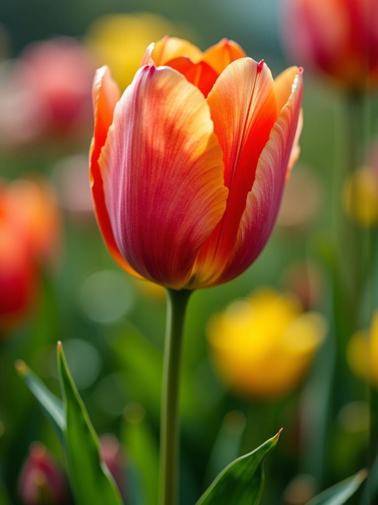 Tulip in Moody Grunge Oil Painting Style