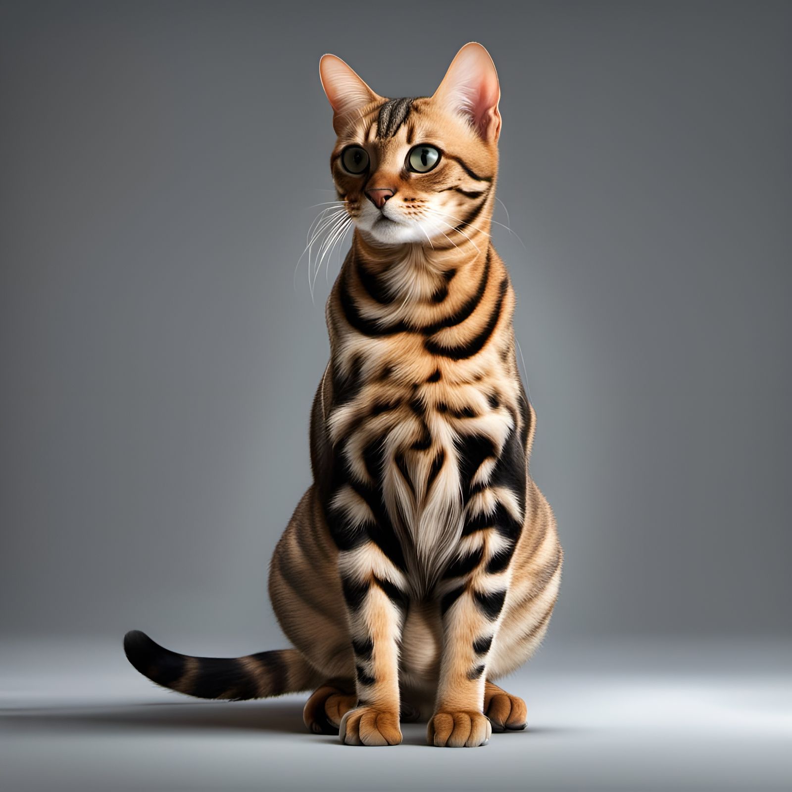 Photorealistic Bengal Cat Portrait in Natural Light