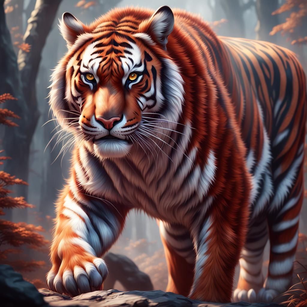Beautiful Tiger Woman Ready to Pounce