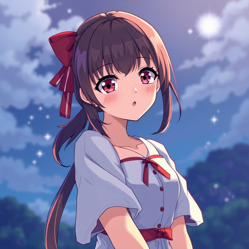 Anime Girl in Cel-Shaded Manga Style