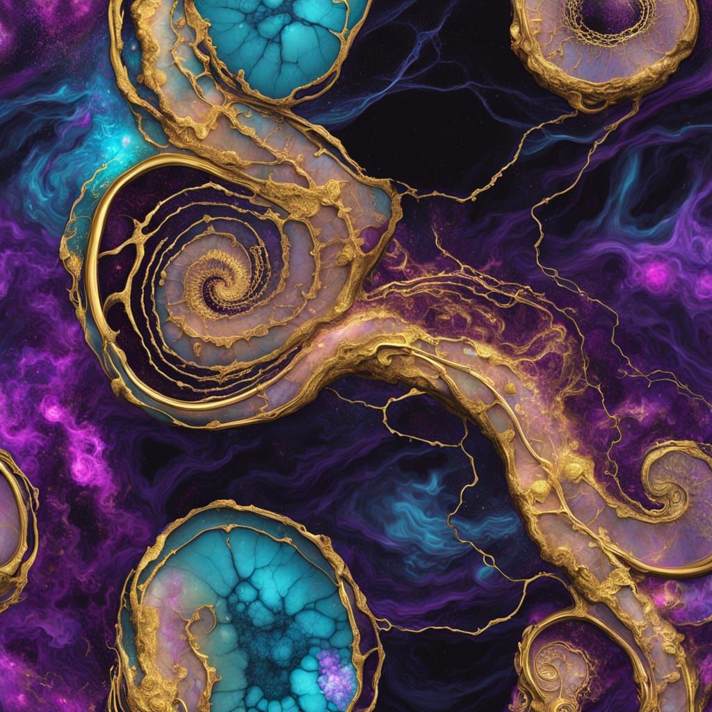 Cosmic Life Sculpture: DNA and Mitochondria in Resin