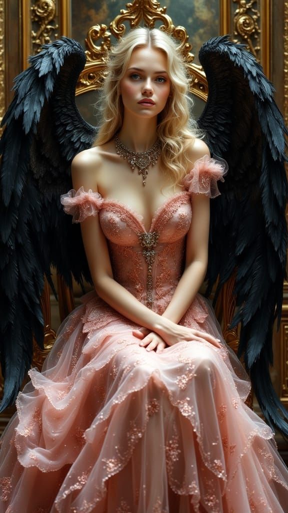 Ethereal Victorian Beauty with Wings